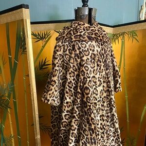 Vintage 60s Animal Print Fall/Winter Cape ONE SIZE